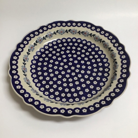 Polish Pottery Daisy Cobalt Blue Bake Serve Dish 13.25” SIGNED Wolak Boleslawiec - Picture 9 of 16